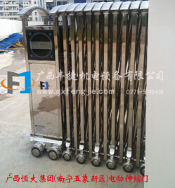 廣(guǎng)西恆大集團(tuán)（南寧五象新區(qū)）精拋不鏽鋼電動(dòng)伸縮門(mén)2014年9月開(kāi)始啟用！